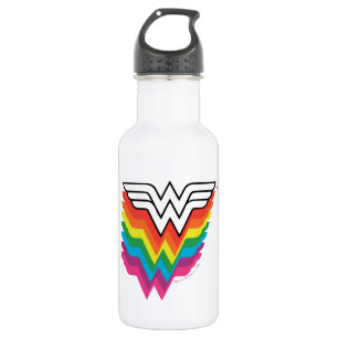 Wunder-Woman-Logo für Regenbogen Edelstahlflasche