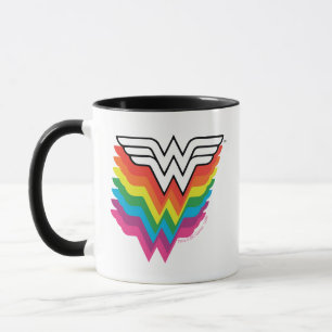 Wunder-Woman-Logo für Regenbogen Tasse