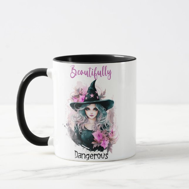 Wunderbar gefährliche Rosa-Blume Halloween Tasse (Links)