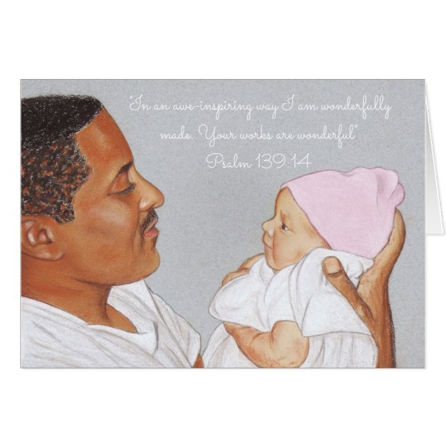 Wunderbar Made~Scripture~Newborn u. Vater (Vorderseite (Horizontal))