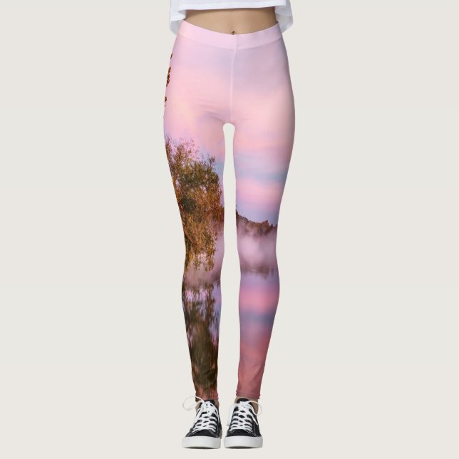 Wunderbar rosa Morgengrauen Leggings (Vorderseite)