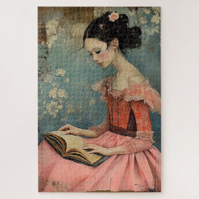 Wunderbar Vintages Mädchen schwierig Puzzle (Vertikal)