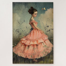 Wunderbar Vintages Mädchen schwierig Puzzle