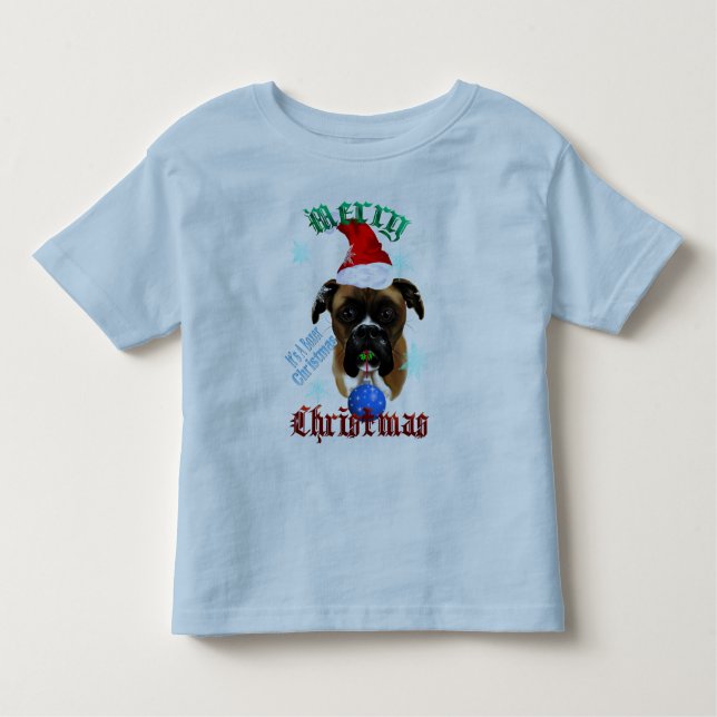 Wunderbar-Weihnachtenboxer-Hund Kleinkind T-shirt (Vorderseite)