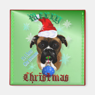 Wunderbar-Weihnachtenboxer-Hundemagneten Magnet