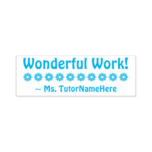 "Wunderbare Arbeit!" + Name des Autors Permastempel