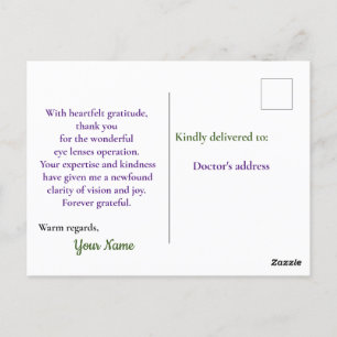 wunderbare Augenlinsenoperation Postkarte