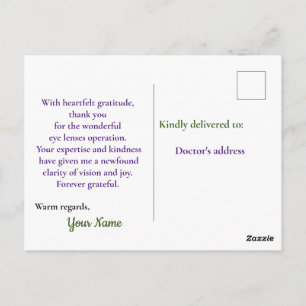 wunderbare Augenlinsenoperation Postkarte