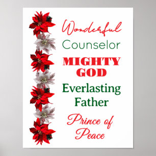 Wunderbare Berater Namen von Jesus Weihnachten Poster
