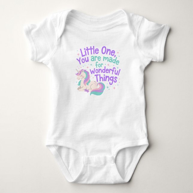 Wunderbare Dinge Botschaft für kleine Träumer Baby Strampler (Vorderseite)