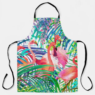 Wunderbare Flamingo-Aquarell-Illustration. Afrika Schürze