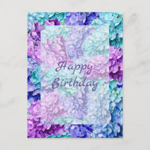 Wunderbare Hydrangea-Blüten Geburtstagskarte Postkarte