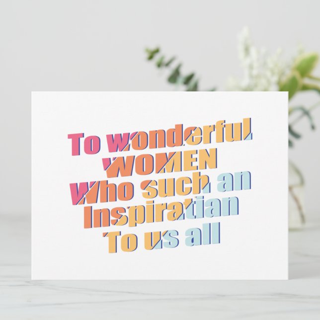 wunderbare Inspiration für Frauen (Stehend Vorderseite)