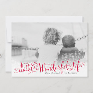 Wunderbare Life Script Holiday Foto Card Feiertagskarte