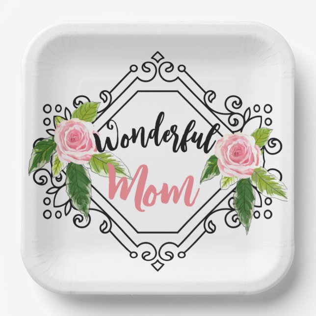 Wunderbare Mama Pappteller (Vorderseite)