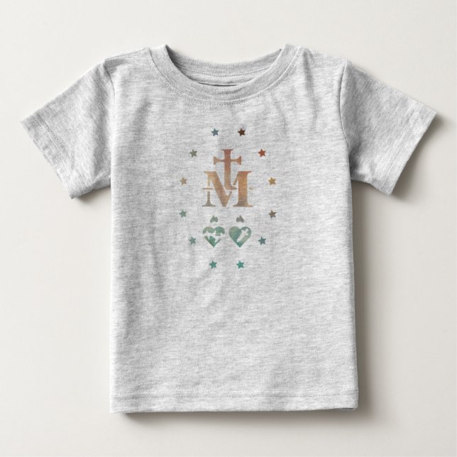 Wunderbare Medaille Unsere Dame der Gnade Baby T-shirt (Vorderseite)