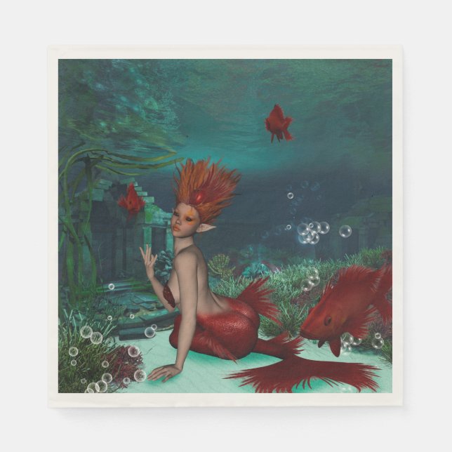 Wunderbare Meerjungfrau Serviette (Vorderseite)