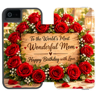 Wunderbare Mutter rote Rosen Geburtstag Incipio Watson™ iPhone 5 Geldbörsen Hülle