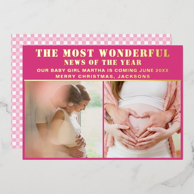 Wunderbare Nachrichten Schwangerschaft Ankündigung (Vorderseite/Rückseite)