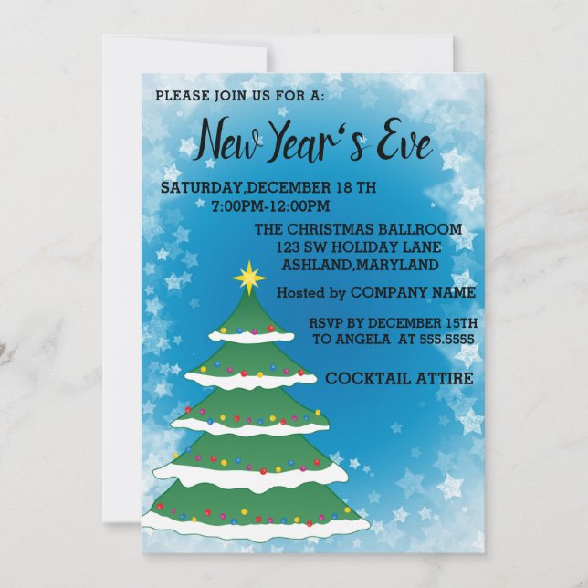 Wunderbare, Phantastische Einladung zum neuen Jahr (Vorderseite)