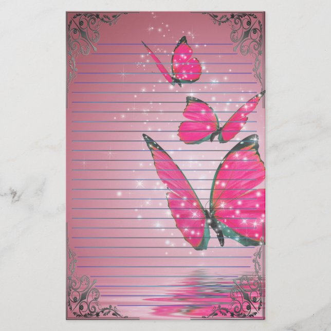 Wunderbare Schmetterlinge Briefpapier (Vorderseite)