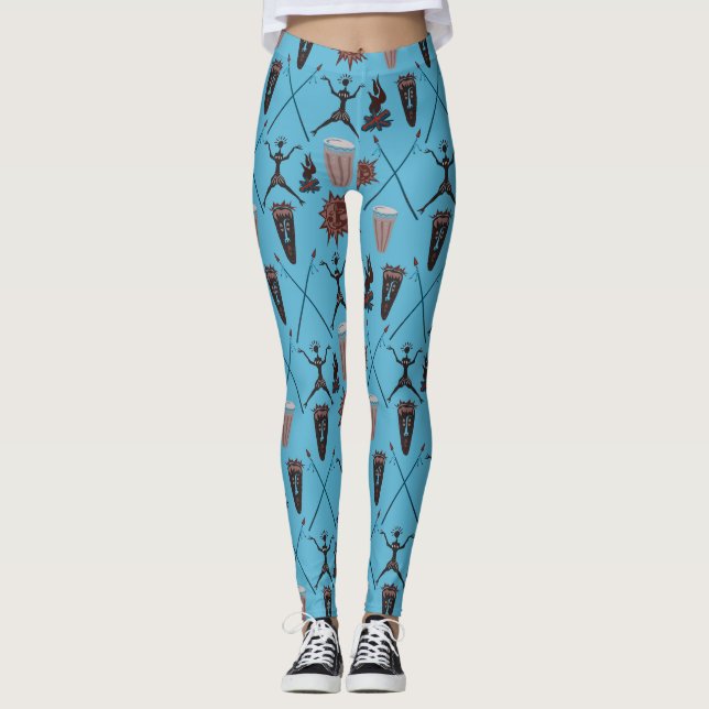 Wunderbare Symbole Abstraktes Muster Leggings (Vorderseite)