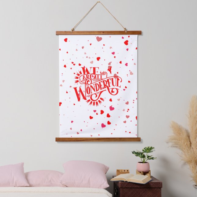 Wunderbare Typografie Wandteppich Mit Holzrahmen (Schlafzimmer)