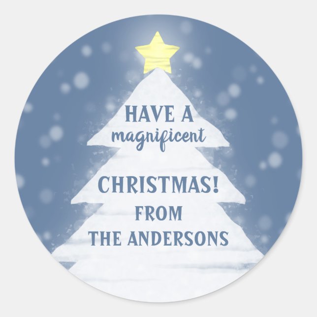 Wunderbare Weihnachten Runder Aufkleber (Vorderseite)