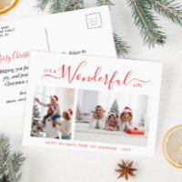 Wunderbare Weihnachtszeit mit roten Schriften