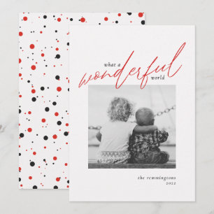 Wunderbare World Simple Foto New Year Holiday Card Feiertagskarte
