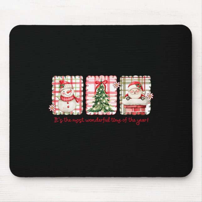 Wunderbare Zeit des Jahres frohe Weihnachtsfeierta Mousepad (Vorne)