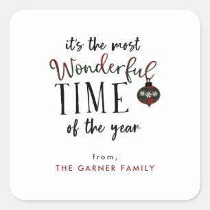 Wunderbare Zeit des Jahres Geschenktags Quadratischer Aufkleber