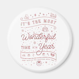 Wunderbare Zeit des Jahres Weihnachtsmagnet Magnet