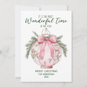 Wunderbare Zeit des Jahres Weihnachtsschlange Feiertagskarte