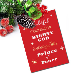 Wunderbarer Berater Namen Jesu Weihnachten Folien Feiertagskarte