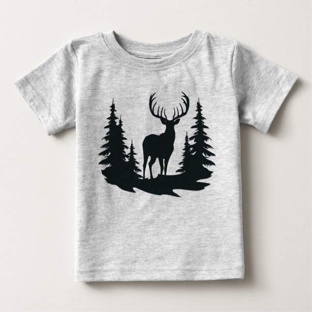 Wunderbarer Buck unter den Kiefern Baby T-shirt (Vorderseite)