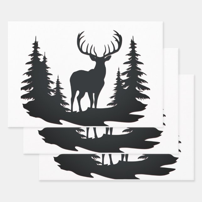Wunderbarer Buck unter den Kiefern Geschenkpapier Set (Set)