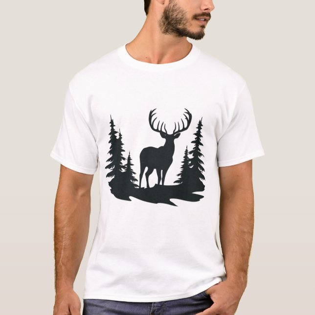 Wunderbarer Buck unter den Kiefern T-Shirt (Vorderseite)