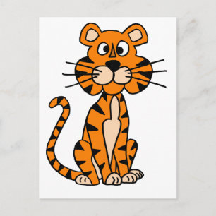 Wunderbarer Cartoon Tiger Design Postkarte