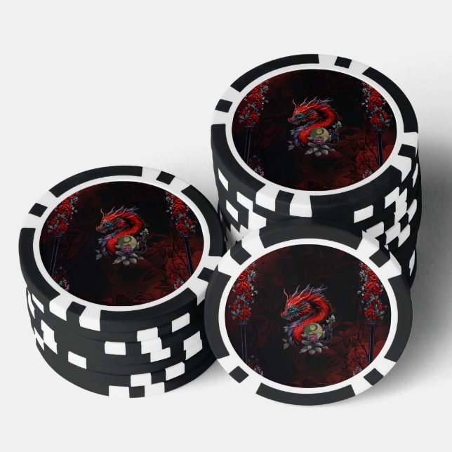 Wunderbarer chinesischer Drache Pokerchips (Stapel)