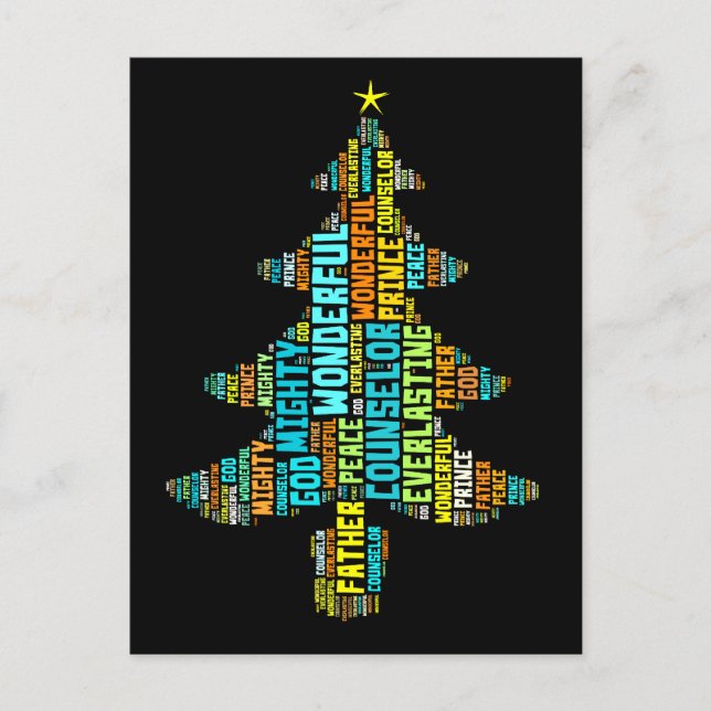 Wunderbarer Counselor Mighty God Prince of Peace Postkarte (Vorderseite)