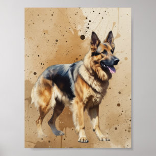 Wunderbarer Deutscher Schäferhund Haustier Hund Ti Poster