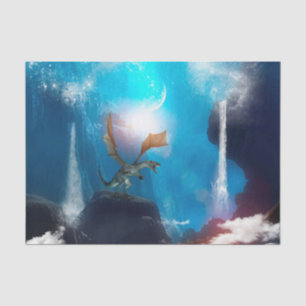 Wunderbarer Drache in der Nacht Seidenpapier