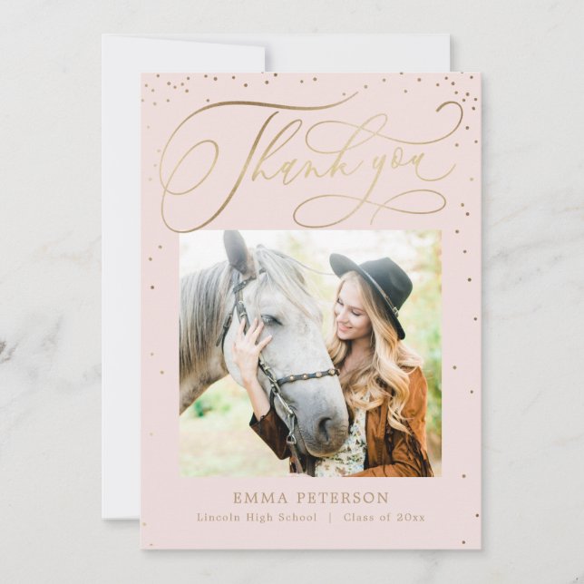 Wunderbarer EDITABLE FARBEN Abschluss Vielen Dank Dankeskarte (Vorderseite)