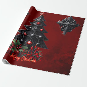 wunderbarer gotischer Weihnachtsbaum Geschenkpapier