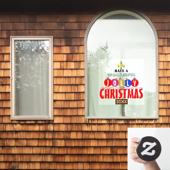 Wunderbarer Jolly Weihnachtsbaum Fensteraufkleber (Fenster Zuhause)