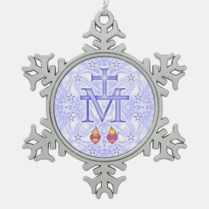 Wunderbarer Medallion Schneeflocken Zinn-Ornament