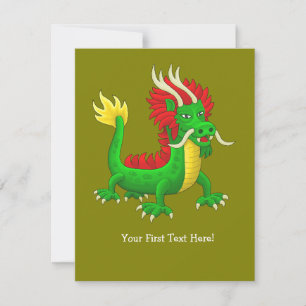 Wunderbarer mythologischer chinesischer Drache Mitteilungskarte