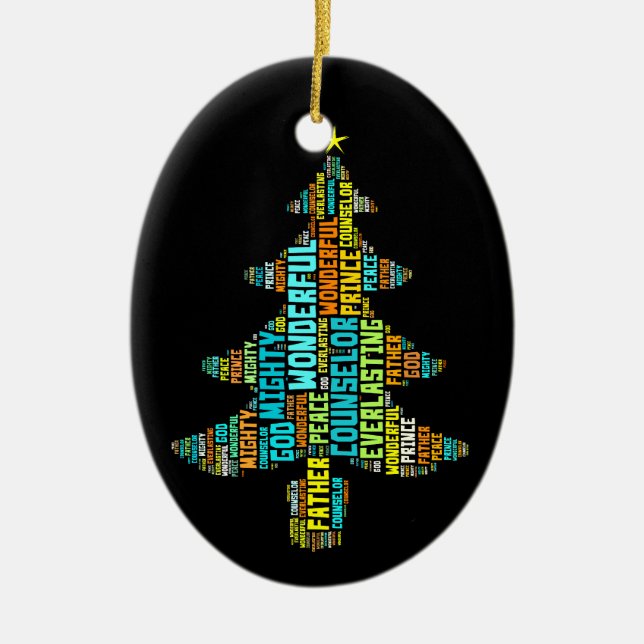 Wunderbarer Ratgeber-mächtiger Gott-Prinz des Keramik Ornament (Vorne)