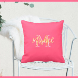 Wunderbarer rosa Lilac-Monogramm-Name Kissen